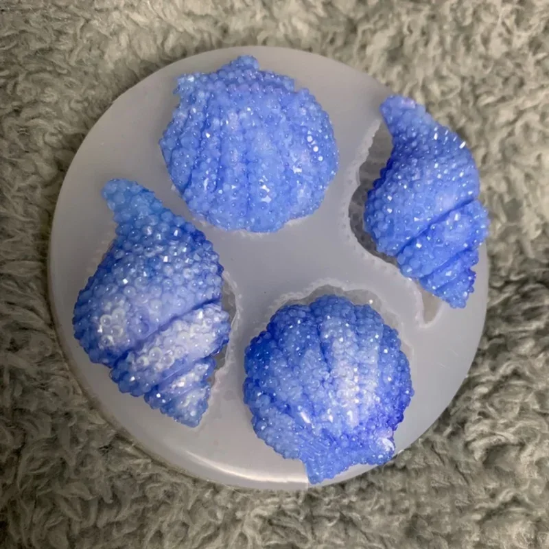 Silicone Molds 1PC Shell Conch Mirror Epoxy Abrasive Simulation Crafts Decoration Mold Chocolate Cake Baking Tools Accessories