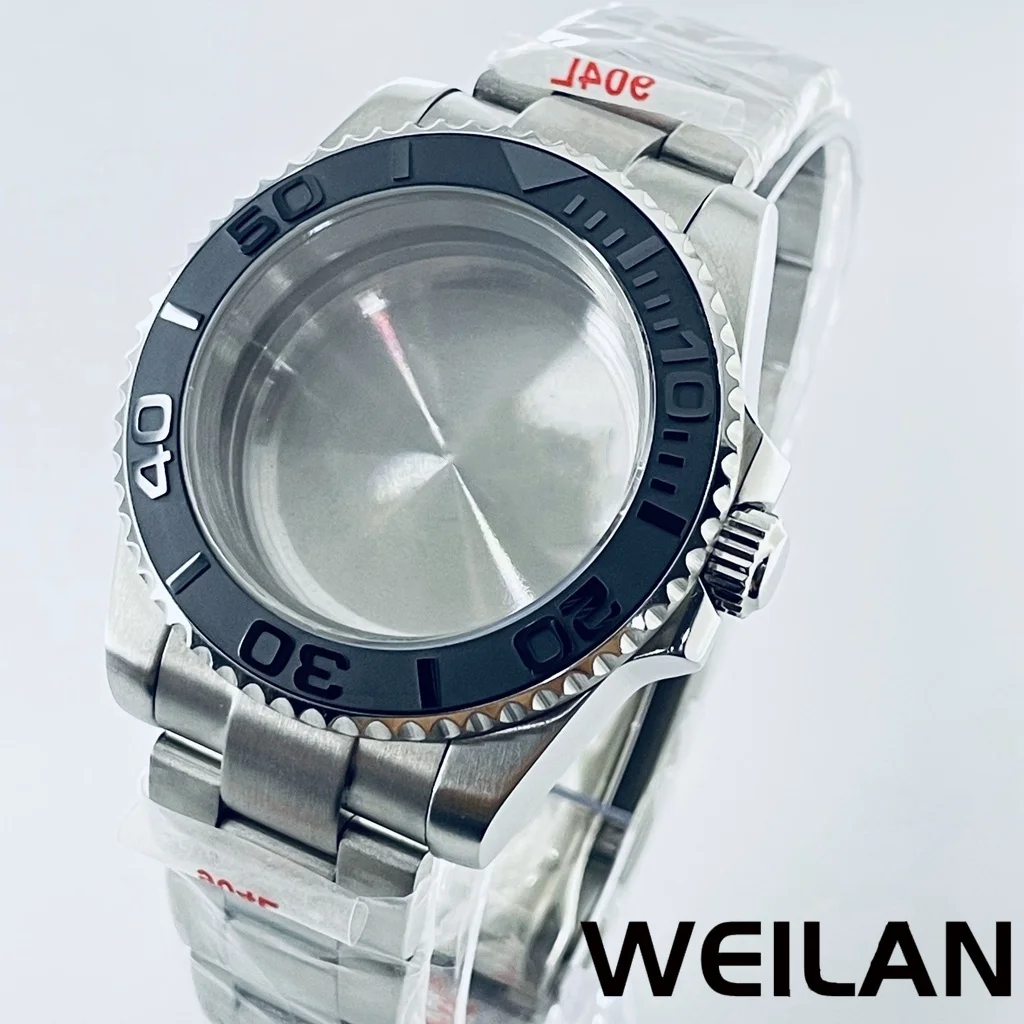 Silver Watch Case with Ceramic Bezel and Sapphire Crystal
