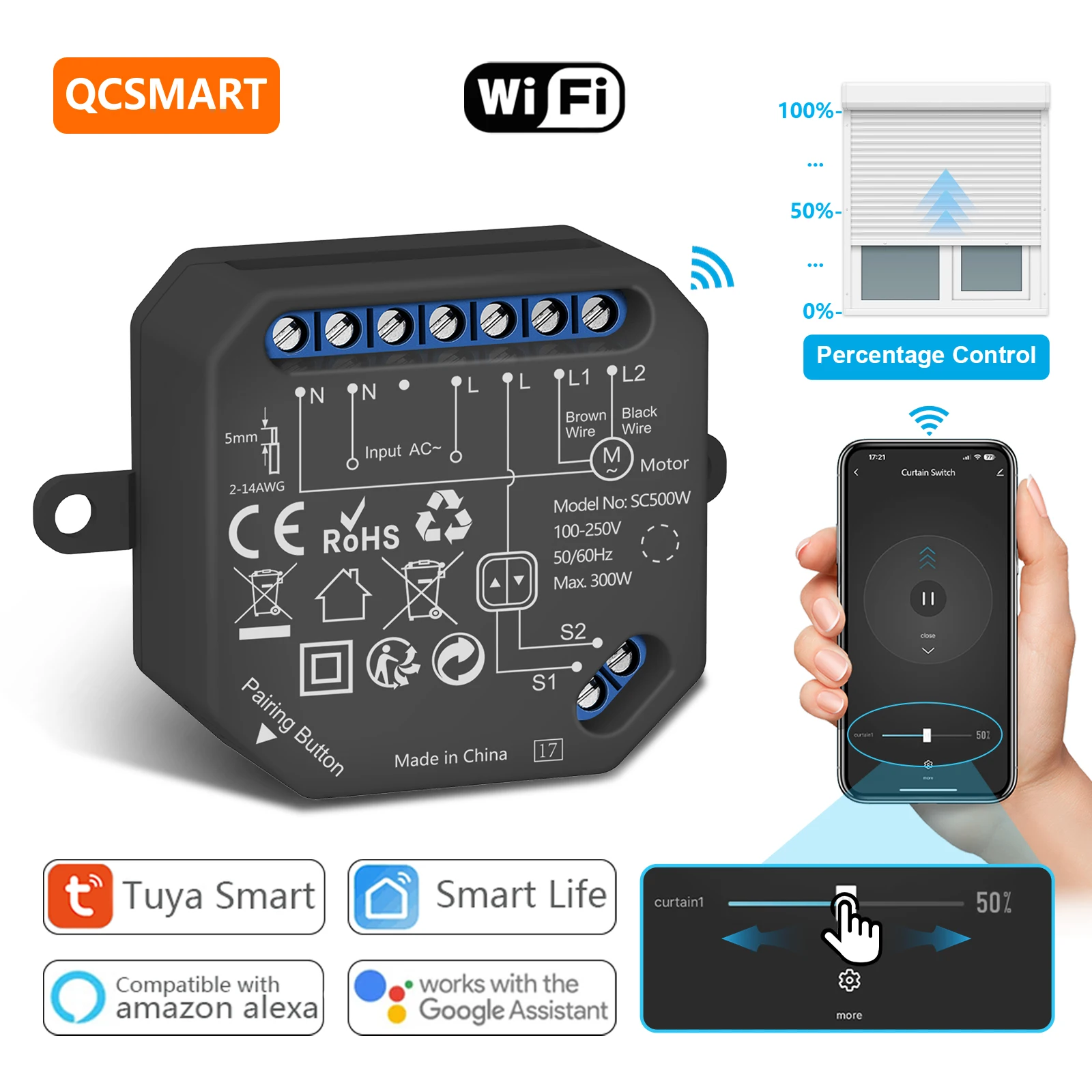Tuya Smart Life 4ª Geração Interruptor Cortina Roller Shutter Module Percentagem Controle Remoto de Voz Via Google Assistant Alexa