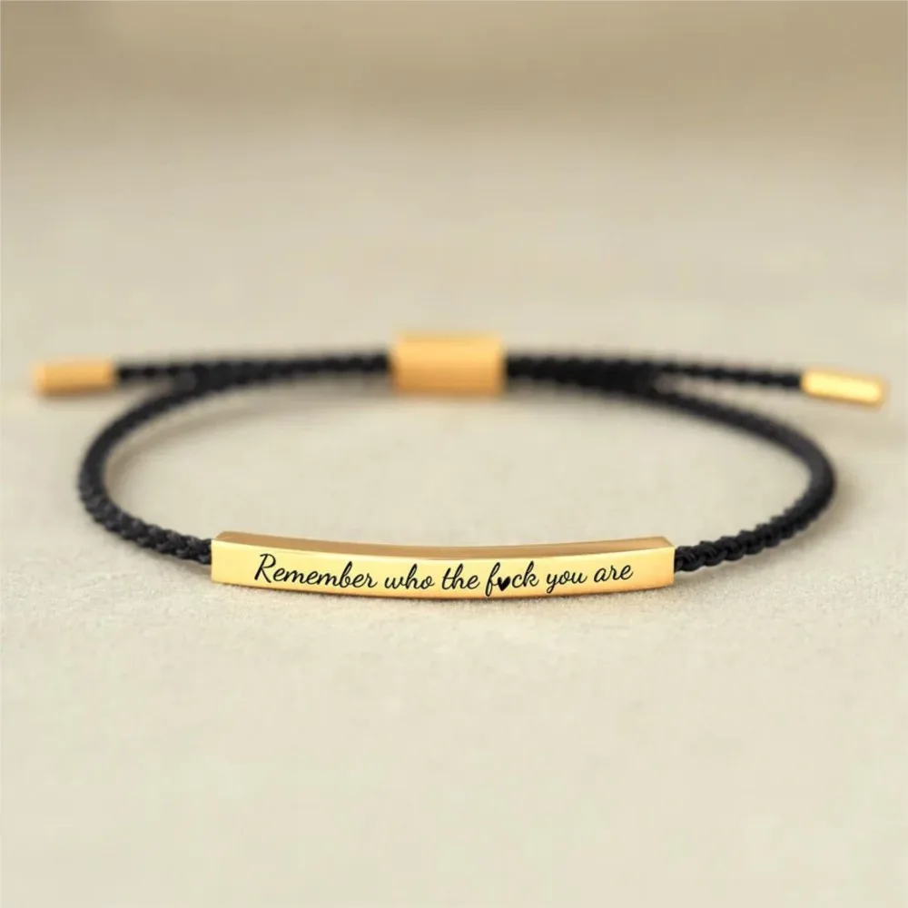 Stainless Steel Engraved Letter Inspire Remember who the F you are Bracelert for Women Unique Design Bracelert Jewelry Gifts