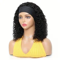 Perruque bandeau sans colle 100 % cheveux humains brésiliens Remy, densité 200 %, ondulée, bouclée, fabriquée à la machine pour femmes 6