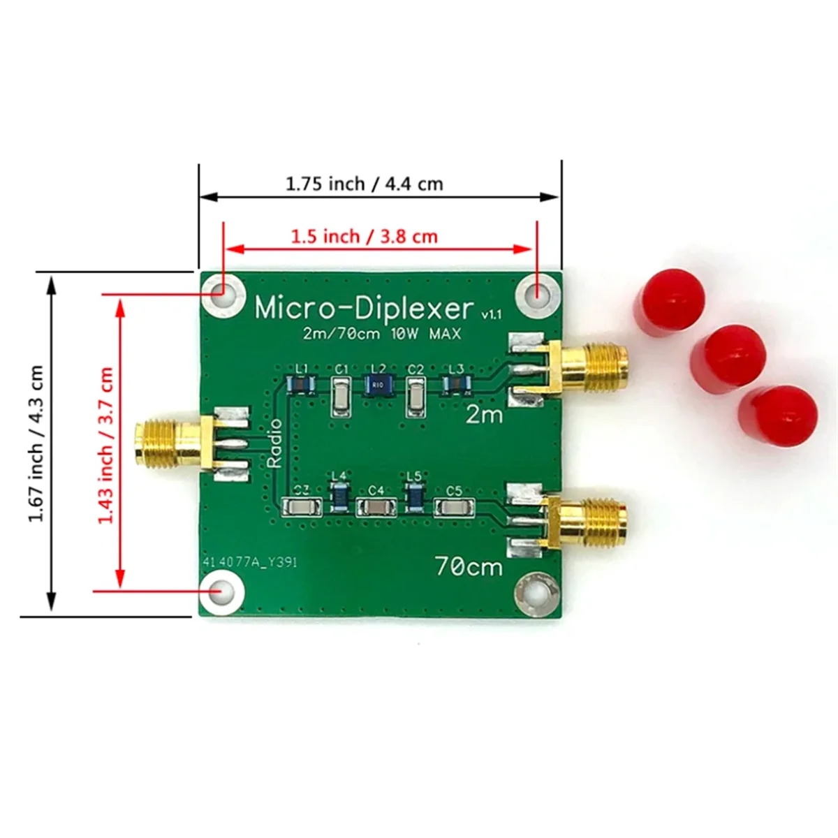 10W V/U 2m 70cm Micro-Type Diplexer Duplex Filter Used to Place Between the Transmitter and Antenna (with Shell) Rare