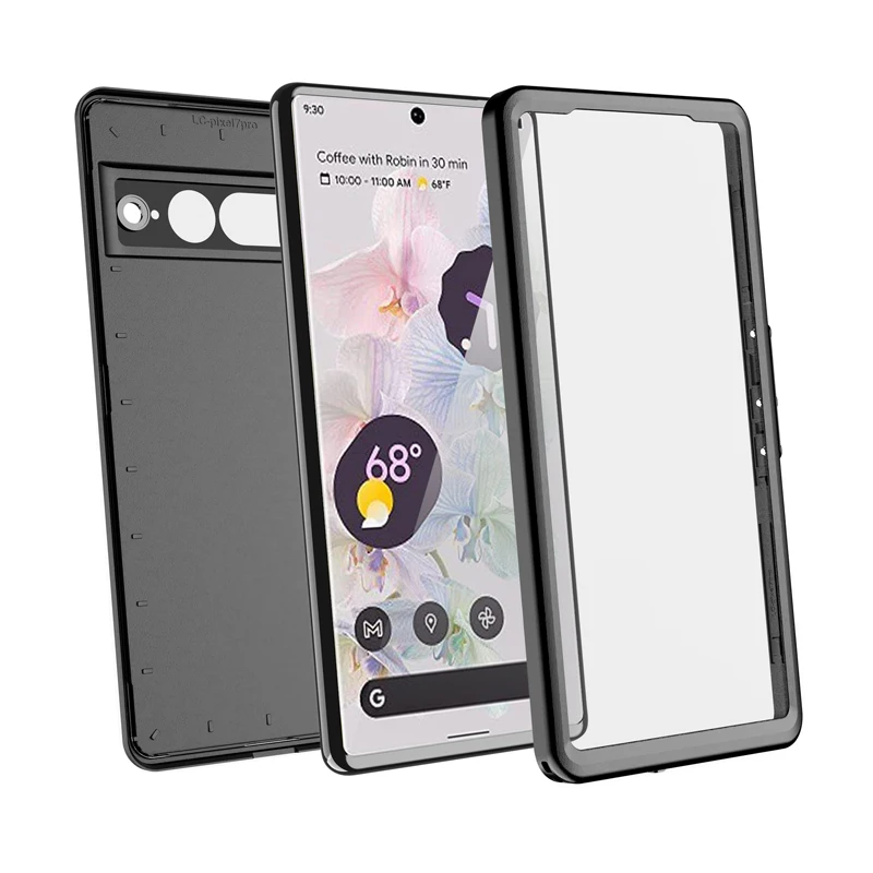 3m Waterproof Case For Google Pixel 7 Full Body Protection Dustproof Anti-Fall Hard PC Cover For Google Pixel 7 Pro Black Case