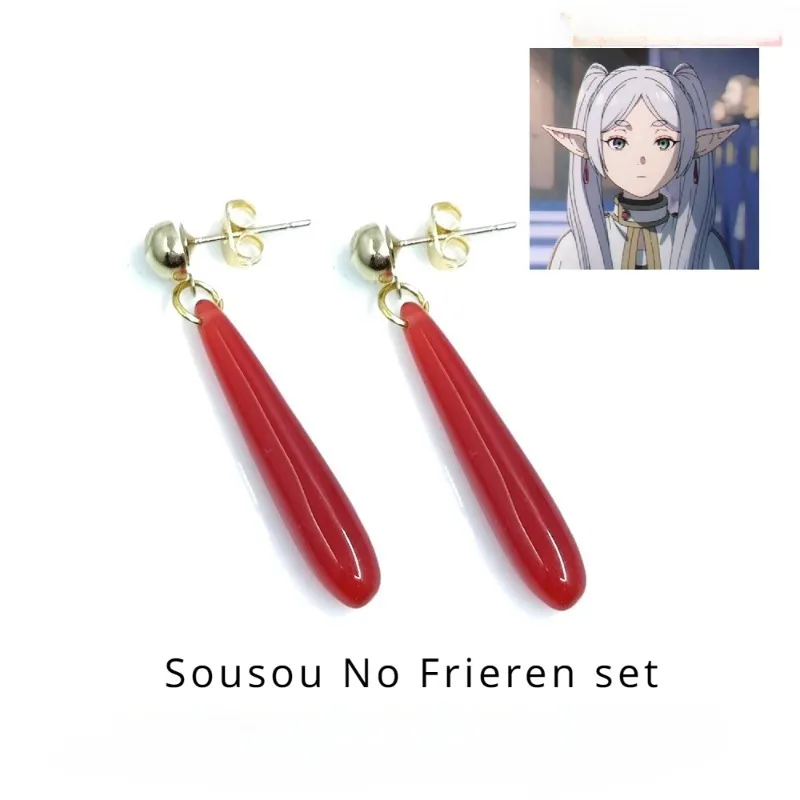 Anime Sousou No Frieren Cosplay Prop Accessories Design Earrings for Women Jewelry Cosplay Xmas Gift Wholesale