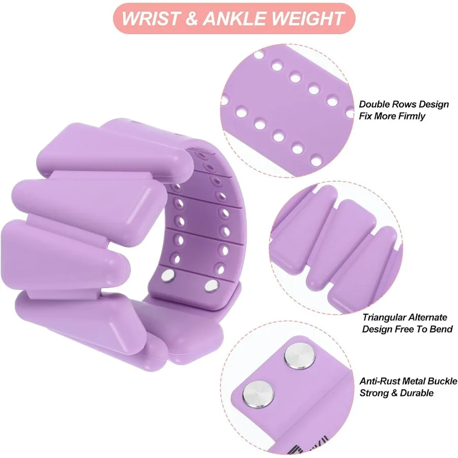 Adjustable Wrist Weights Set of 2, 2Lbs Total (1lb Each) Silicone Ankle Walking Weights for Women Men Bracelets for Training Yog