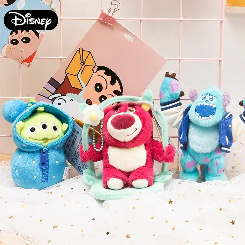 

Disney Cartoon Kawaii Strawberry Bear Sullivan Cute Three-Eyed Doll Keychain Creative Backpack Pendant Festival Gift Wholesale