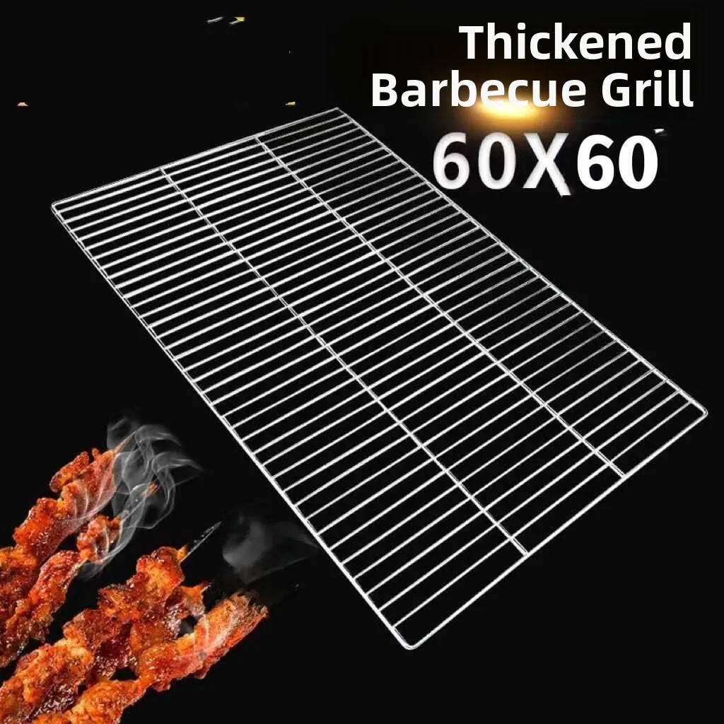 Stainl Steel Galvanized Rectangular BBQ ill Net round Steak id Cake Cooling Net Thi Outdoor Barbecue Wire Me
