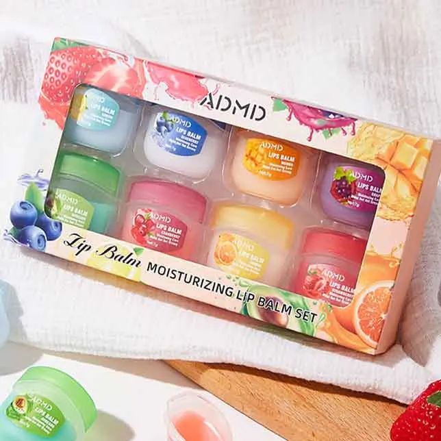 Lip Balm 8pcs/box Fruits Moisturizing Anti-Cracking
