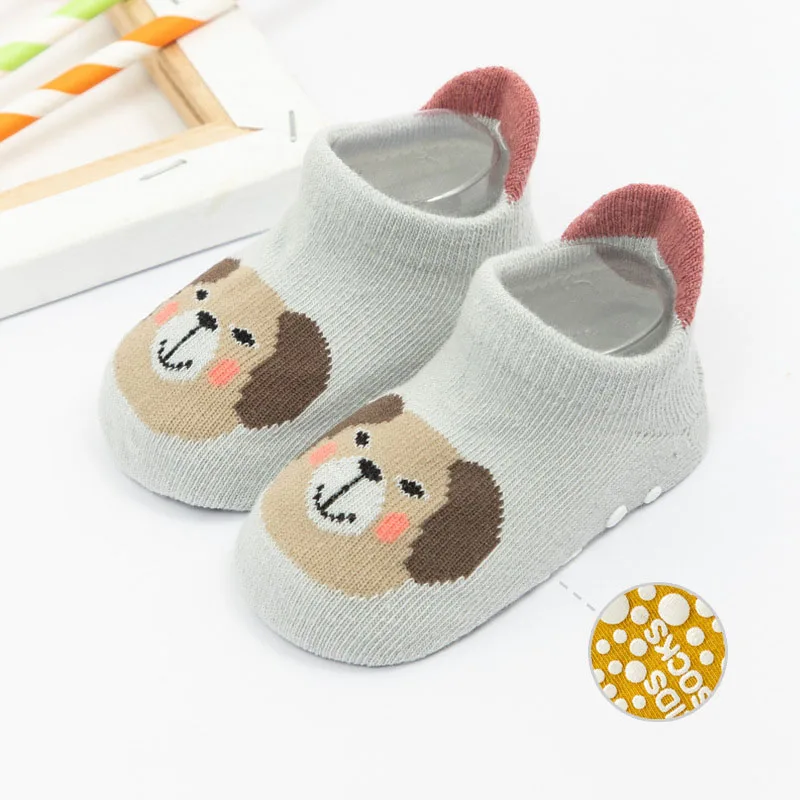 2 Pairs Winter Spring Anti Slip Baby Socks Cute Cartoon Animal