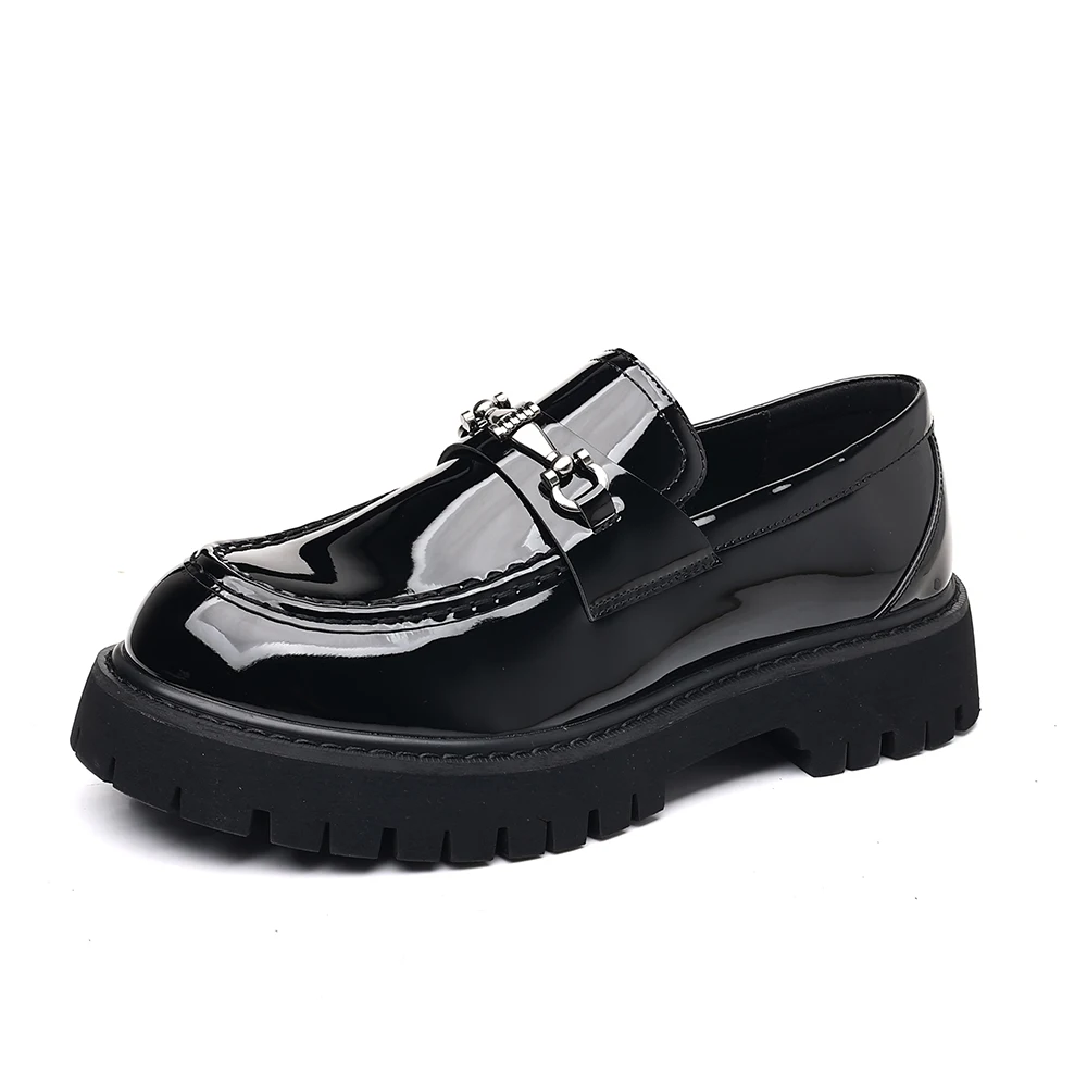 Fashion Casual Men Thick Sole, Penny Loafers Man Slip-On, For Business Dress Shoes - Uniqwear