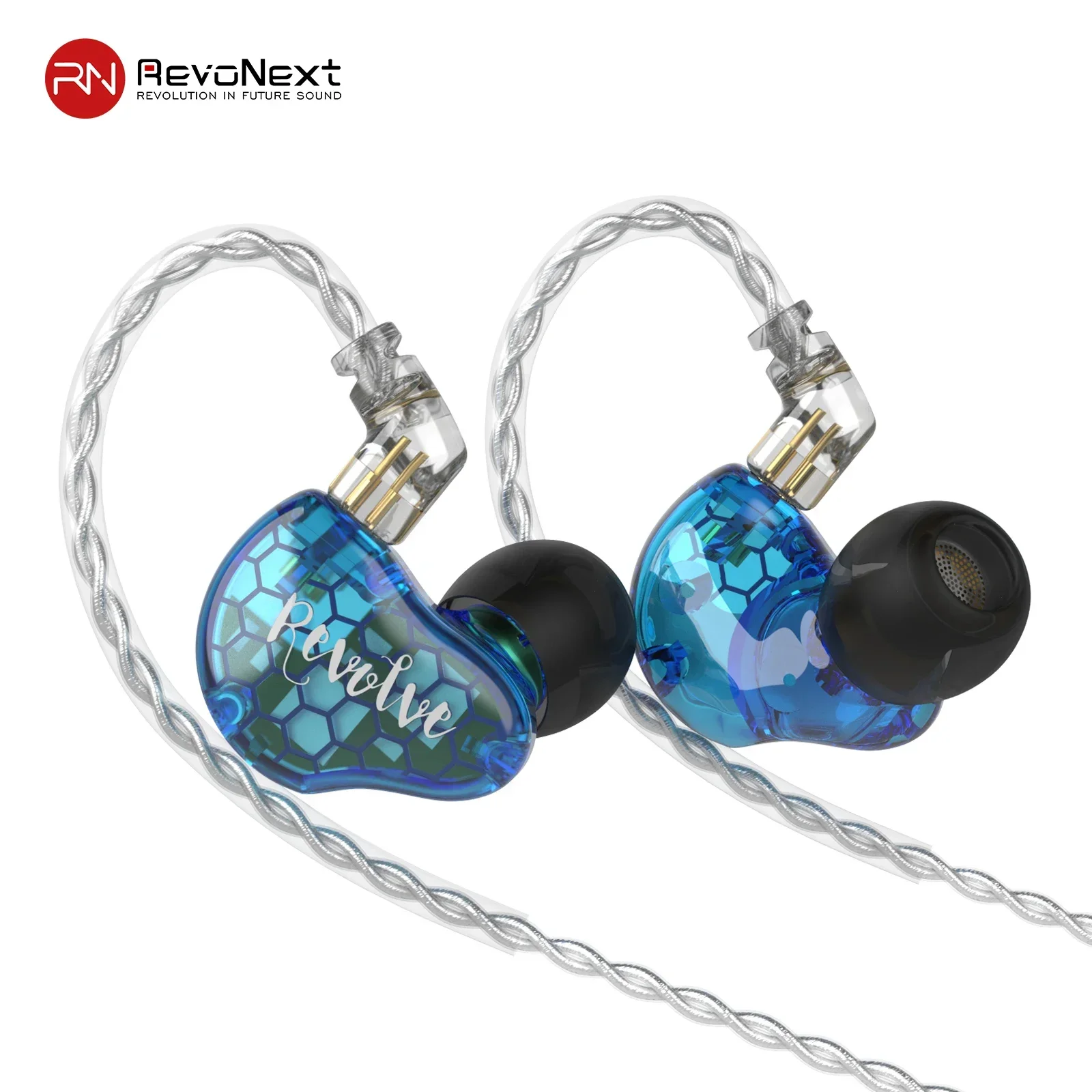 RevoNext RH-216 1DD+2BA IEMs HIFI Wired in Ear Earphones Stereo Balance Adjustment Monitors Headphone for Gaming HiFi Fancier