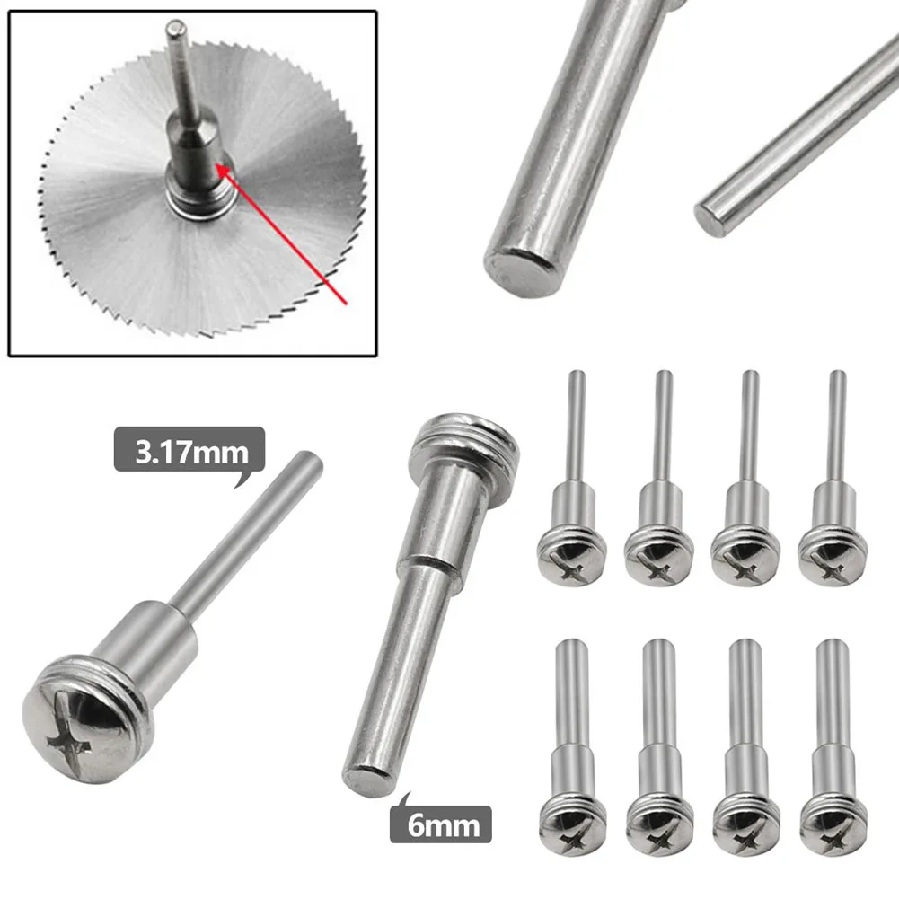 10pcs 3.17mm/6mm Shank Polishing Wheel Mandrels Set Cutting Disc Extension Rod Cutting Blade Connective Rod For Rotary Tool 10pcs 3 17mm 6mm shank polishing wheel mandrels set cutting disc extension rod cutting blade connective rod for rotary tool