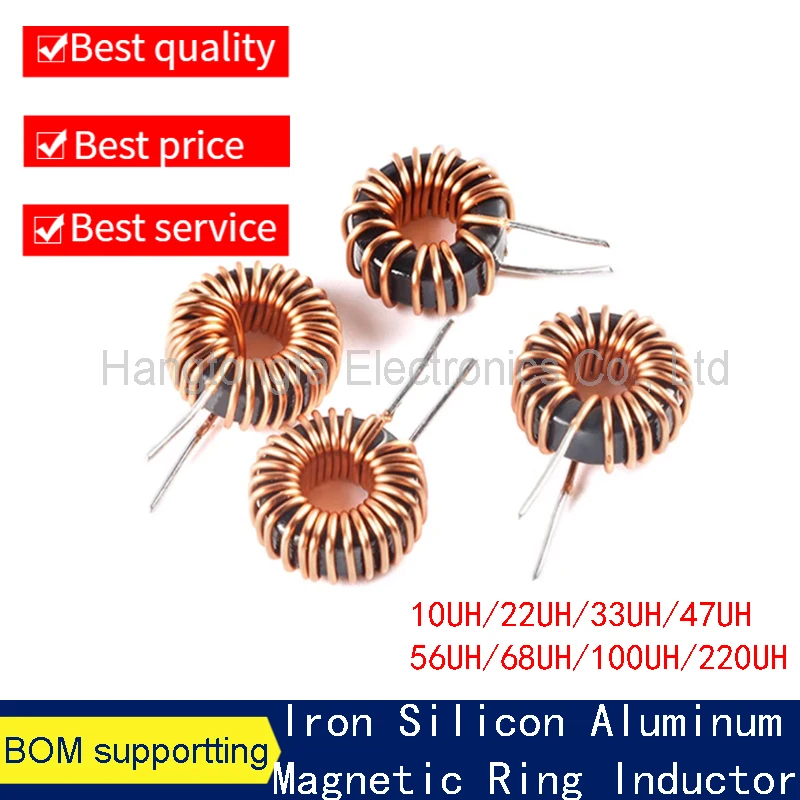 

5pcs 50125 Iron Silicon Aluminum Magnetic Ring Inductor 10UH 22UH 33UH 47UH 56UH 68UH 100UH 220UH 330UH High Current Induc