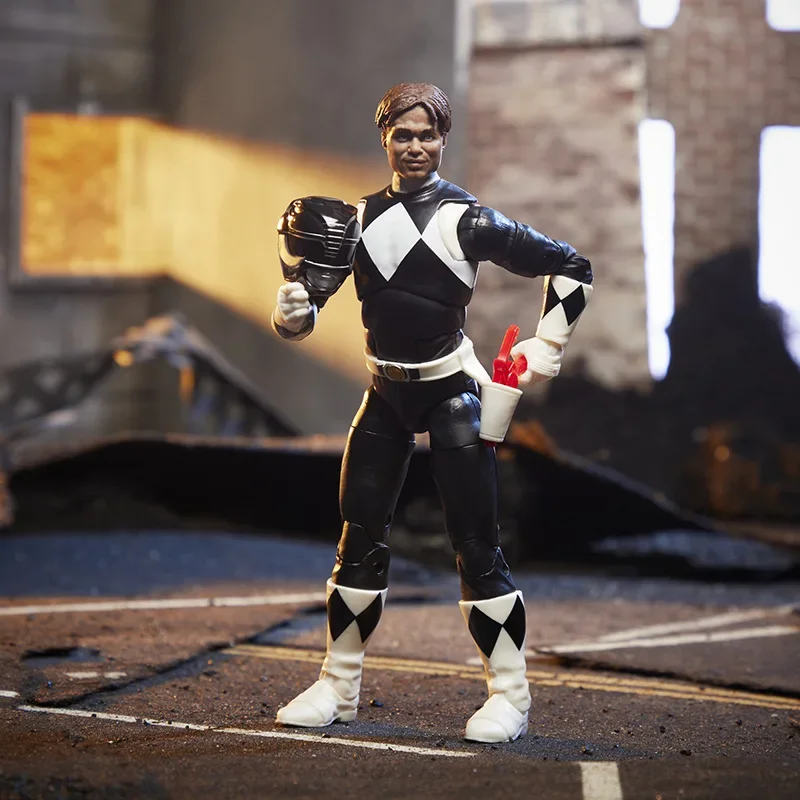 16cm Hasbro Power Rangers Lightning Mighty Morphin Black Ranger Action ...