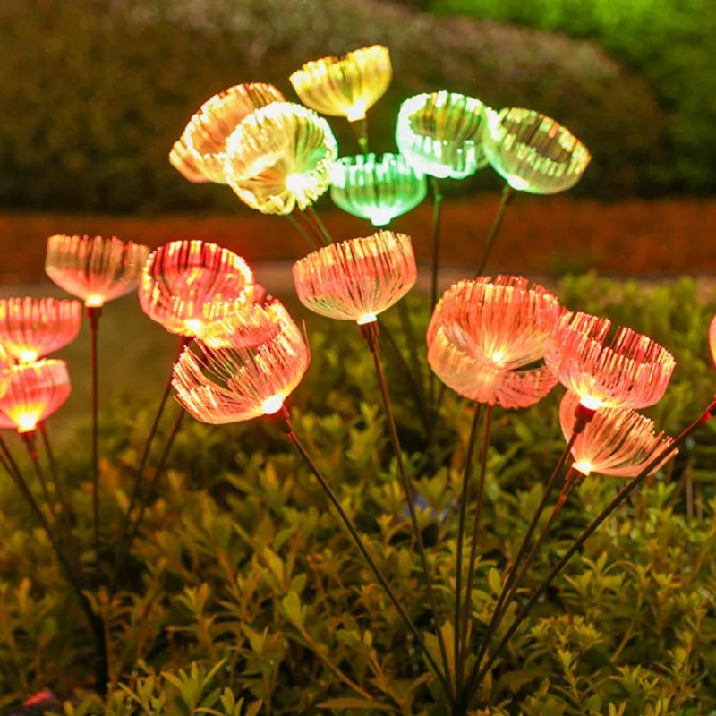 LED solární vlákno medúzovci lehký outdoorové dekorační zásuvné světel 7 hlava teplý sad hvězdnou trávník krajina světel
