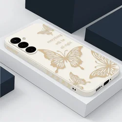Butterfly Pattern Hand Lanyard Soft Silicone Phone Case for Samsung S24Ultra (A341)