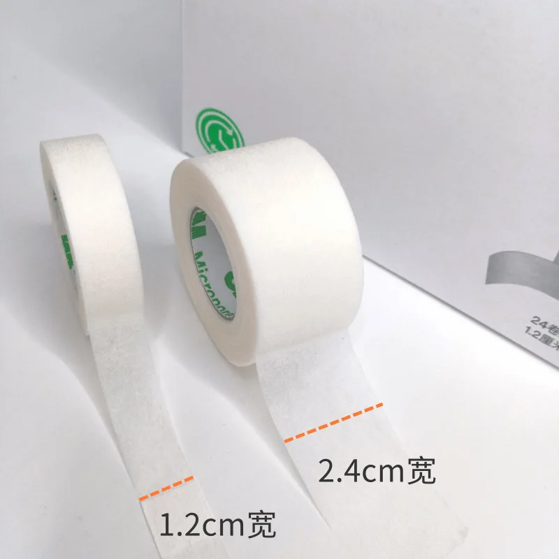 24개입 1530 3미크로포어 테이프 통기성 테이프 속눈썹 연장용 수술용 종이 테이프 1530-0 1/2인치 10야드 9.1m 1.2cm 폭 눈꺼풀 테이프