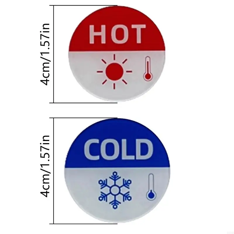 85DB 6pcs/set Easy to Use Water Temperature Labels Temperature Stickers Quick Identification Stickers Clearly Mark Hot & Cold