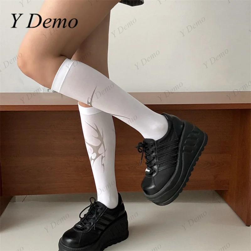 Y Demo Techwear Thorns Printing Summer Thin Middle Tube Socks Women Slim Y2k White Stockings 44 S0dfa382ac53e499d833b4292fe7402c8C