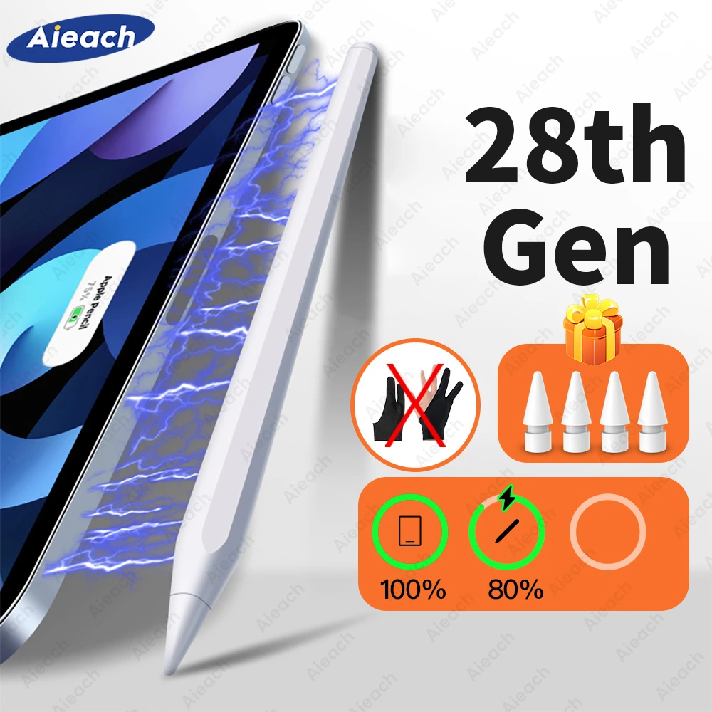For Apple Pencil 2 iPad Pens With Wireless Charging Palm Rejection Tilt For  iPad Air 4 5 Pro 11 12.9 Mini 6 For Apple Stylus Pen