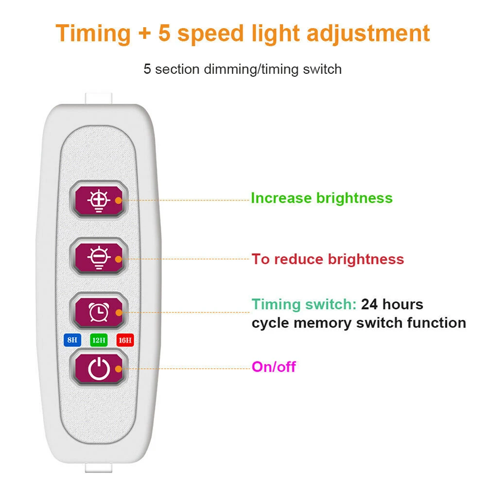 5PCS Full Spectrum Dimmable USB LED Grow Light Plant Growing Indoor Plants Ring Lamp — view 3