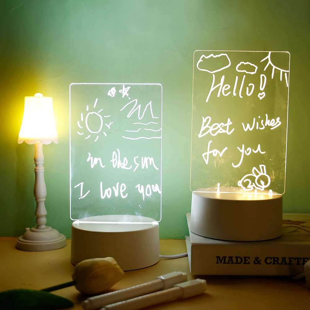 Lampe LED Créative avec Tableau Blanc et Stylet USB