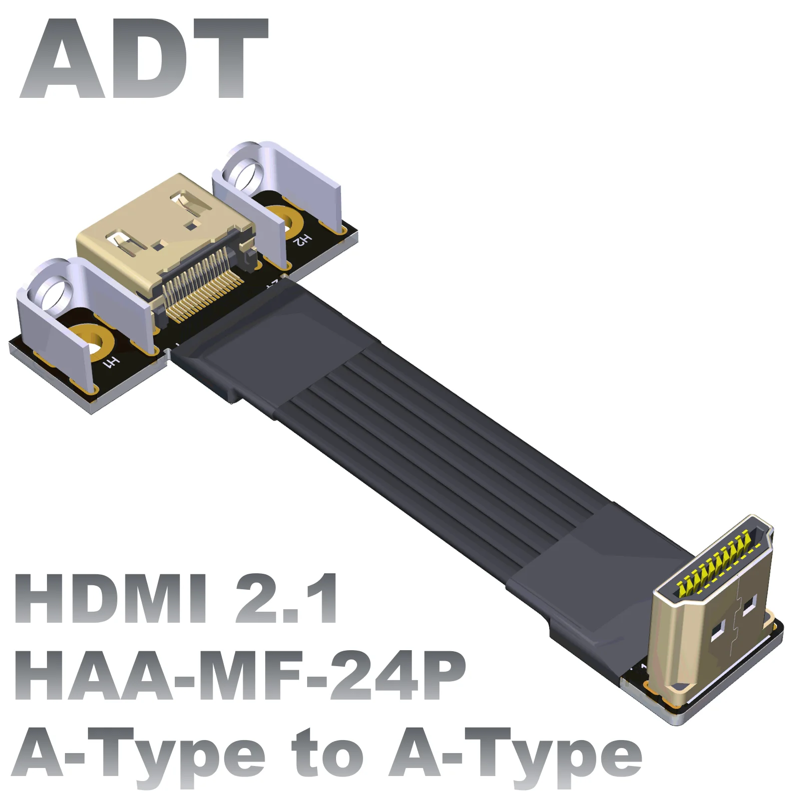 Adt-link Hdmi 2.1 Macho para Fêmea Embutido Cabo de Extensão de Vídeo Fino Plana Suporta 2k 240hz 4k 144hz 0.03m3m