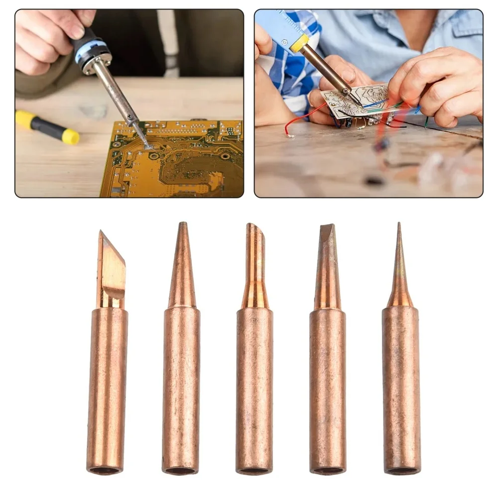 Premium Copper Soldering Iron Tip Set - 5 Piece Collection