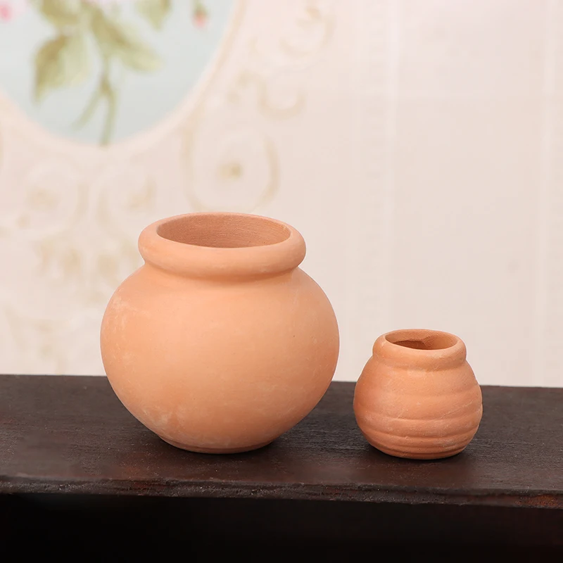1:12 Puppenhaus Miniaturen Decora Vase Mini Terrakotta Blumen Topf DIY Puppenhaus Küche Lebensmittel Lagerung Glas DIY Szene Rollenspiel – Detail 12
