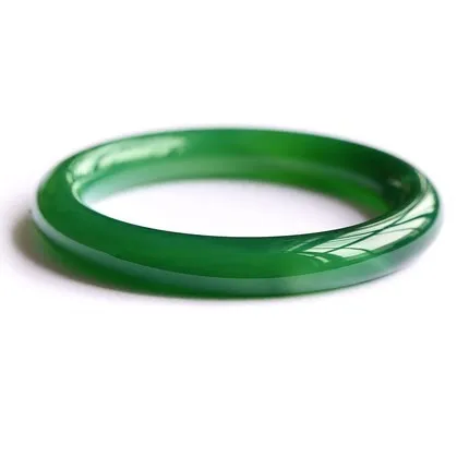 

Jewellery Exquisite Bangle Natural Green Cylindrical Chalcedony Agate Jade Stone Round Bar Bracelet Wild Accessories