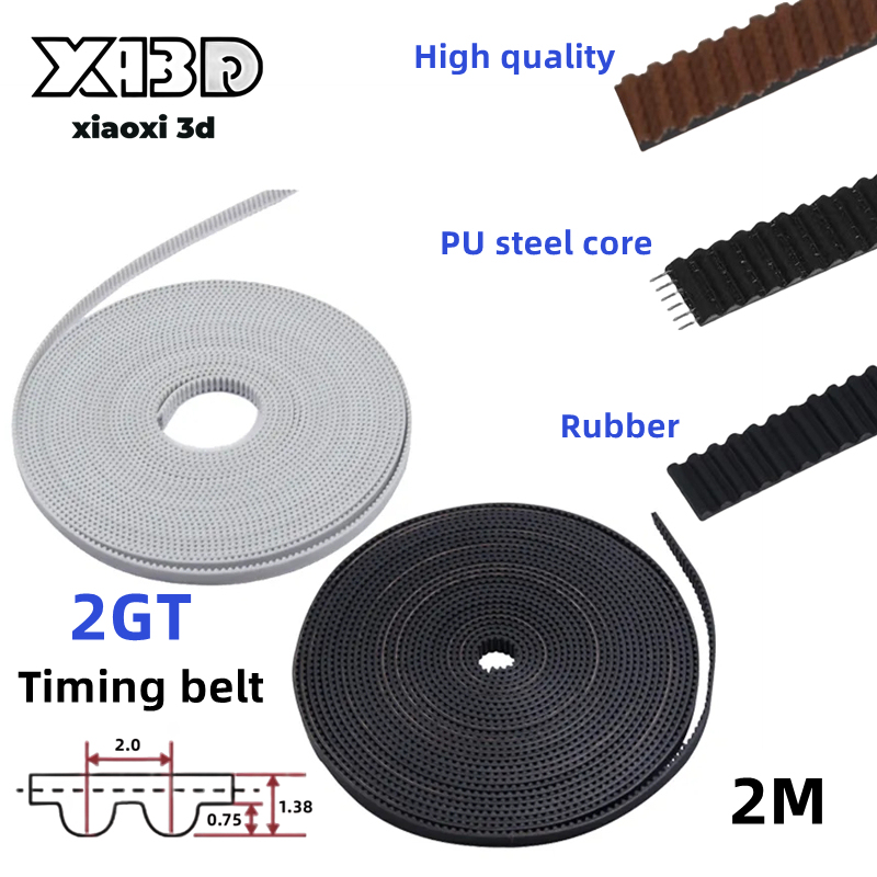 1/2/5/10M Rubber / PU with Steel Core Gt2 Belt GT2 Timing Belt 6mm / 10mm Width 2GT Belt Cutting Length for 3d Printer Wholesale