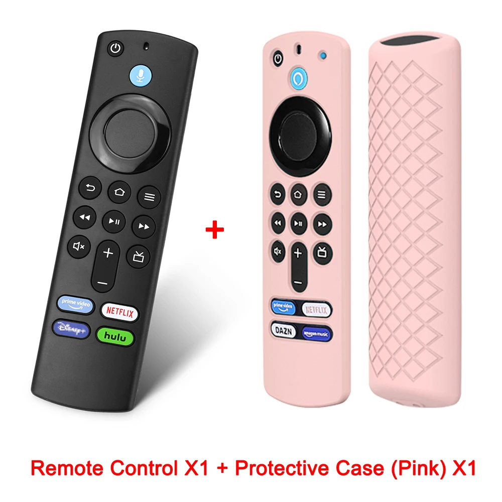  [Paquete de 2] Funda de silicona para Fire TV Stick 4K / Fire TV  (3ª generación) compatible con el nuevo control remoto de voz Alexa de 2ª  generación (rojo y azul) 