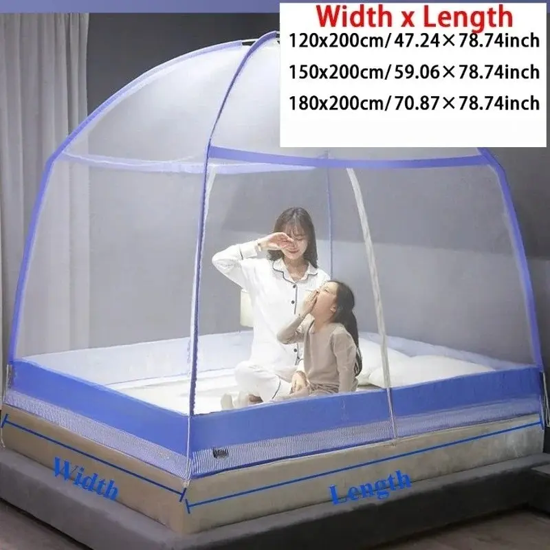 1pc 360°Coverage Thickened/encrypted New Cartoon Double Door Mongolian Yurt Mosquito Net,  Foldable Mosquito Net No Installation - Image 2