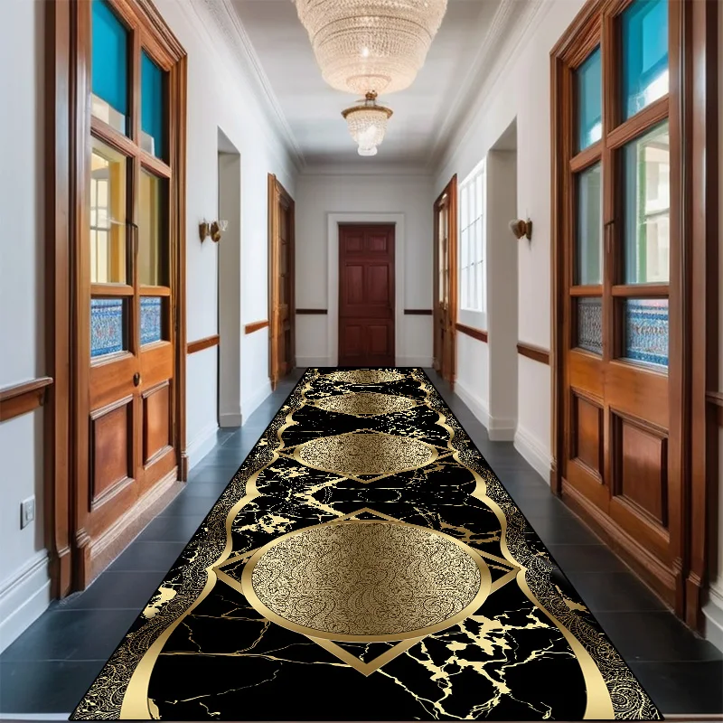 

Long Corridor Carpet Non-slip Hallway Area Rug Hall Runner for Wedding Luxury Style Stairway Rugs Room Decor Floor Mats Tapis