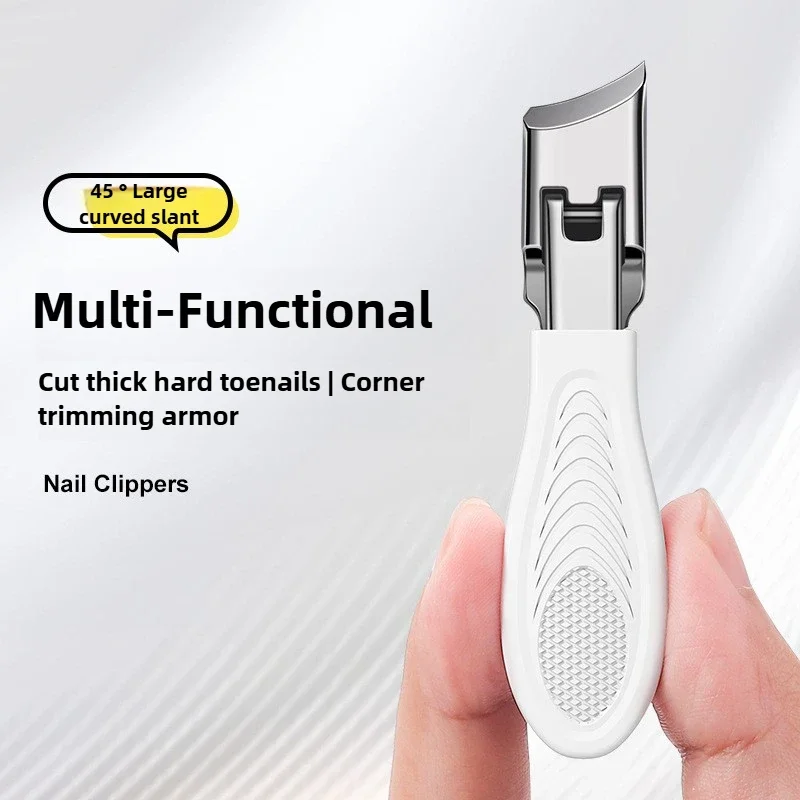 Manicure and Pedicure Care Tool Stainless Steel Non-slip Slant Nail Clipper Large Opening Diagonal Nail Scissors