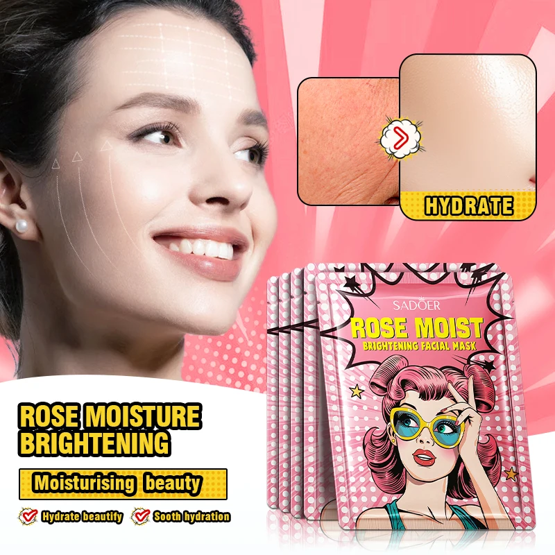 8pcs SADOER Beauty Fruits Facial Masks for Face Moisturizing Brightening Firming Hydrating Face Mask Facial Skin Care Products