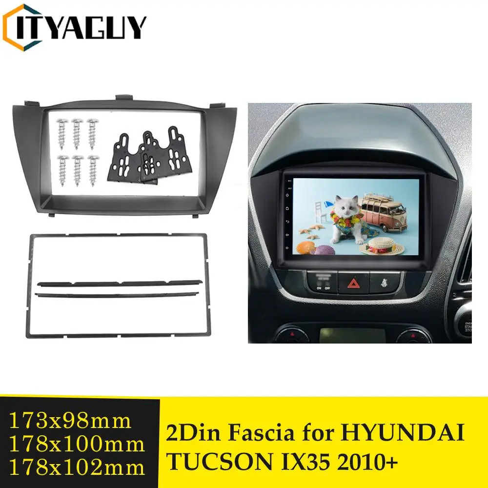 2Din Fascia Install Radio Frame DVD Panel for 2010 HYUNDAI TUCSON IX35