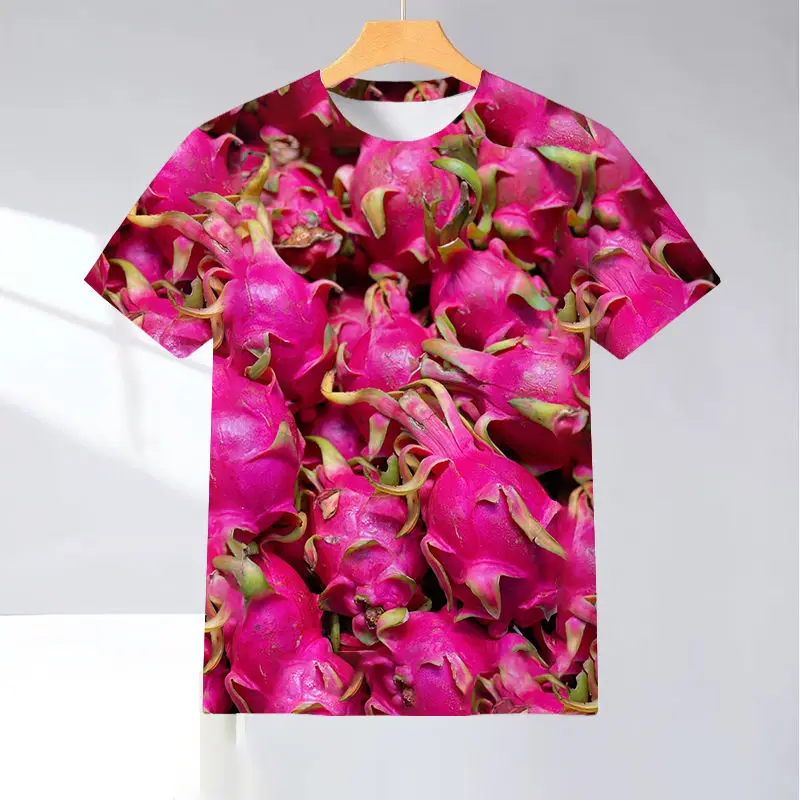 Mens Summer Short Sleeve Pitaya Print T Shirt