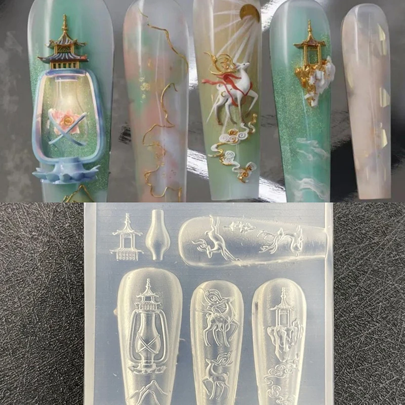 실리콘 리본 3D 네일 아트 몰드 달콤한 나비 장미 꽃 DIY 매니큐어 장식 템플릿