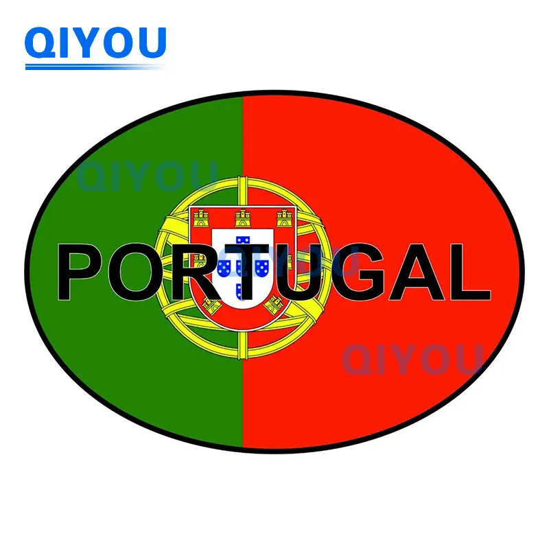 

Portuguese Oval Flag Car Stickers Die Cut PVC Decals Suitable for Use on Helmet Mounted Off-road Vehicle Body Surfboards