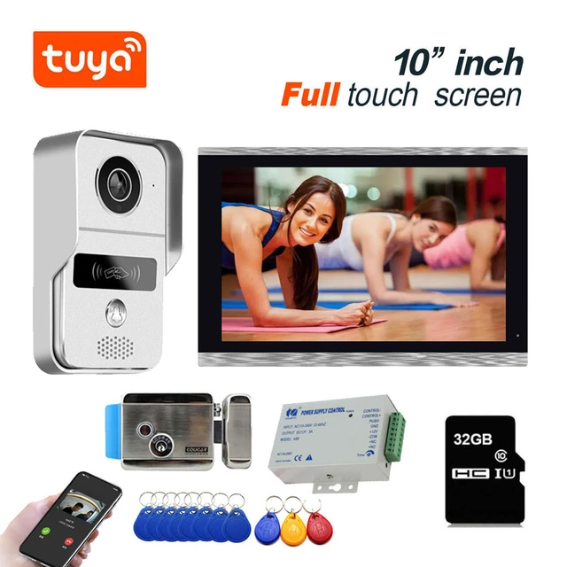 10 inch Touch Screen Monitor Wireless Wifi Smart Video DoorPhone Intercom  System Doorbell Camera with 1080P Wired Doorbell Tuya - AliExpress