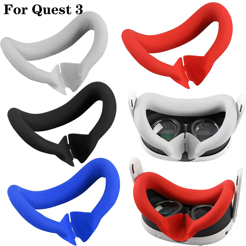 

For Quest 3 Silicone VR Headset Face Cover Dustproof Protective Shell Replacement Face Pad Cushion for Oculus Quest 3 Eye Mask