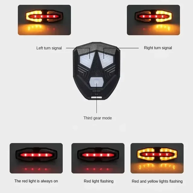 Rechargeable Bike Tail Light with Turn Signals 3