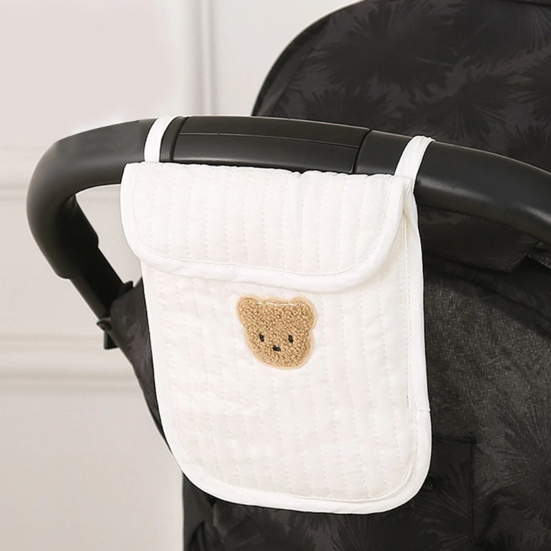 Korea Cartoon Bear Baby Bed Headboard Storage Bag Newborn Crib Bedside Hanging Bag Baby Stroller Diaper Toys Organizing Pocket