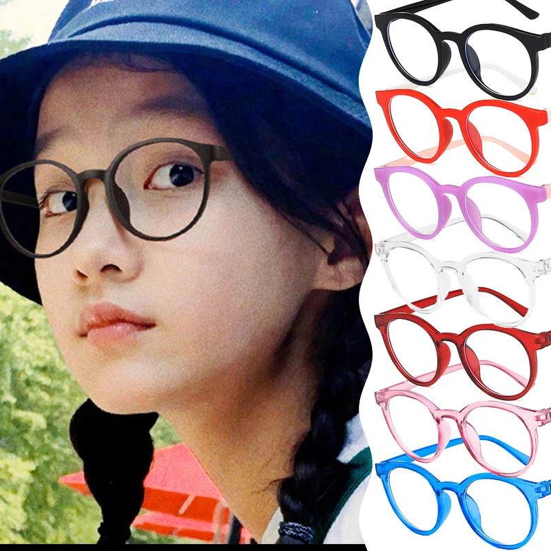 Children Anti-blue Light Eyeglasses Ultra Light Frame Computer Glasses Round Frame Protection Portable Eyewear Goggles Spectacle anti blue light glasses