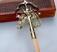 14" 35cm Copper khakkhara Xizhang Monk Staff Buddhist monk's walking stick 2