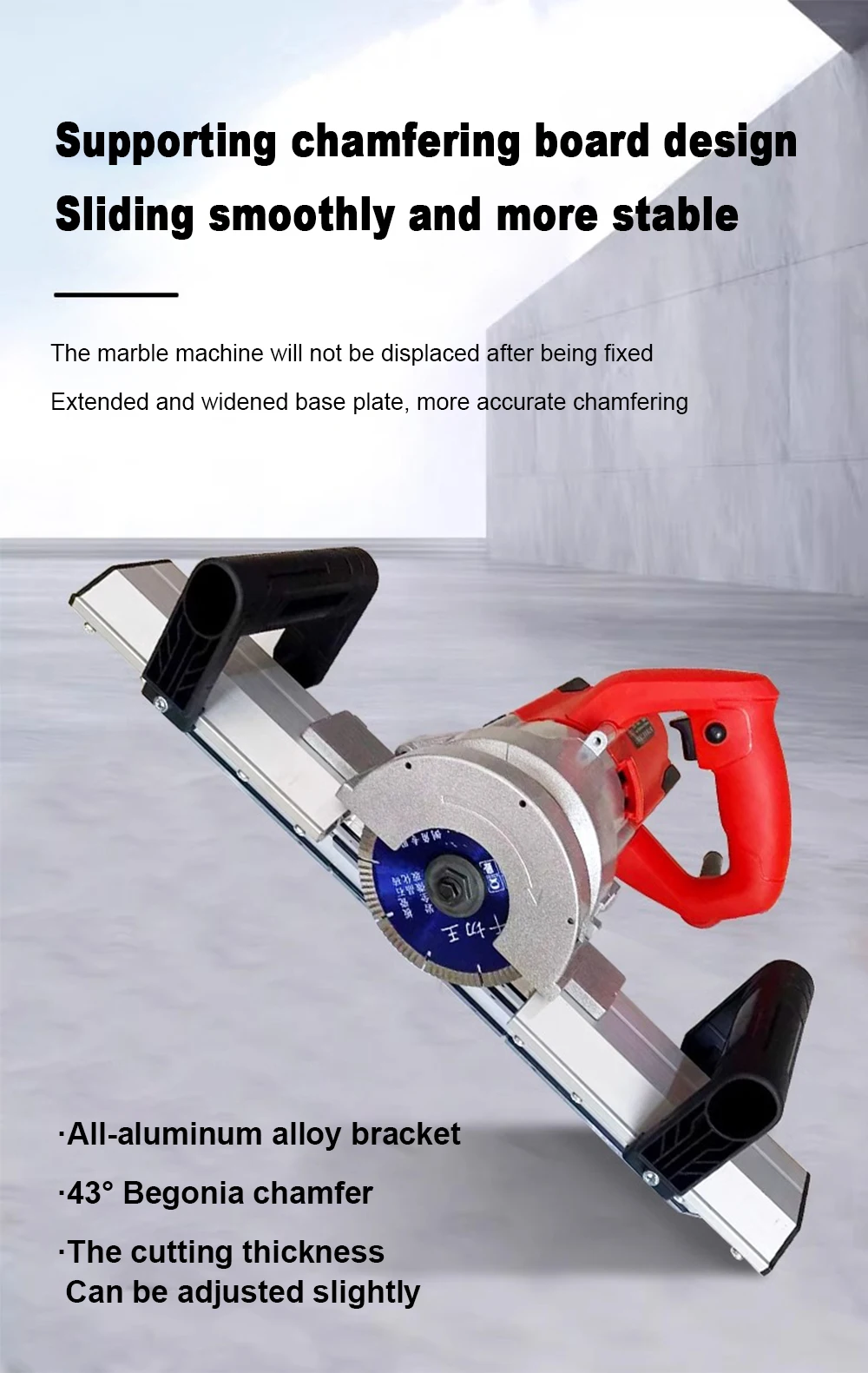 Portable Tile Chamfering Cutter 45 Degree High Precision Dust-free Cutting Machi