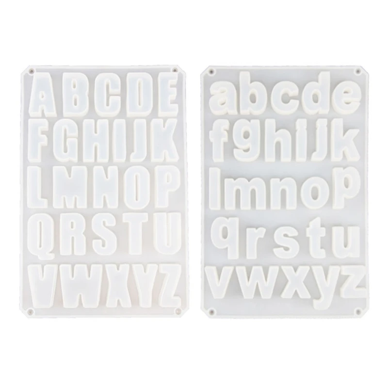 

2Pcs DIY Uppercase and Lowercase Letters Keychain Silicone Epoxy Mold Pendant Ornaments Crafting Mould for Birthday Gift