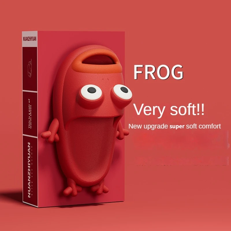 Creative Frog Flip Flops Couple Beach Slipper Bath Shoes Non-Slip Frog Ultra Comfort  Fish Summer Funny Slides Cloud Sandals