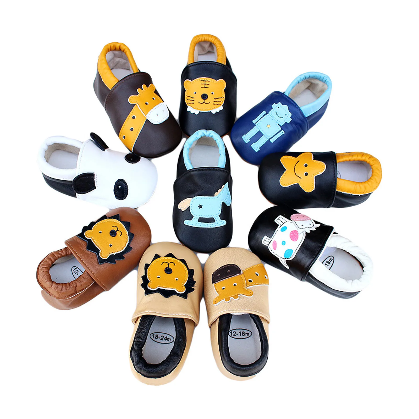 

Baby Shoes Soft Cow Leather Newborn Booties For Babies Boys Girls Infant Toddler Moccasins Slippers First Walkers Sneakers